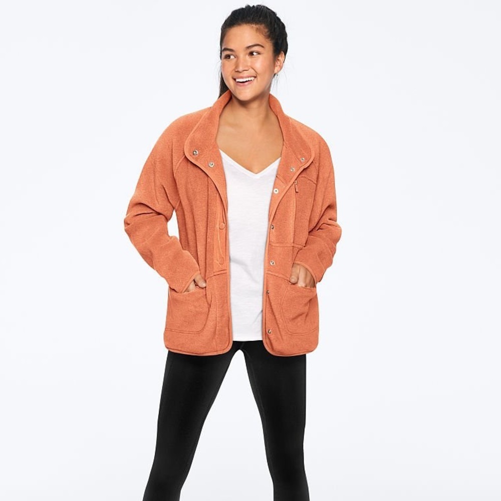 Victoria’s Secret PINK Polar Fleece Jacket Chestnut Spice Large